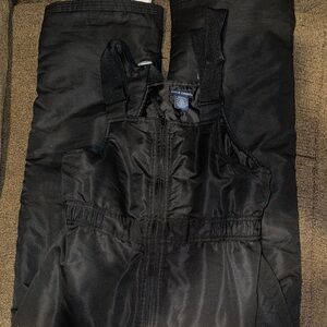 Black Snow Bib Overalls with adjustable straps. Kids 10-12